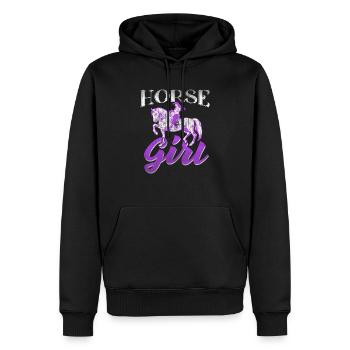 Cheval Cheval Fille Fille - Sweat à capuche Premium bio Homme - noir - Devant - Nico (187cm)