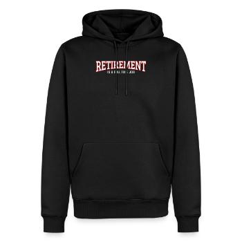 Rente - Männer Premium Bio Hoodie - Schwarz - Vorne - Nico (187cm)