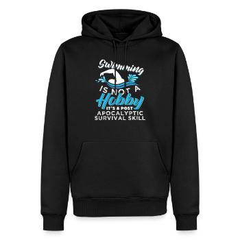 La natation est une compétence de survie post-apocalyptique - Sweat à capuche Premium bio Homme - noir - Devant - Nico (187cm)