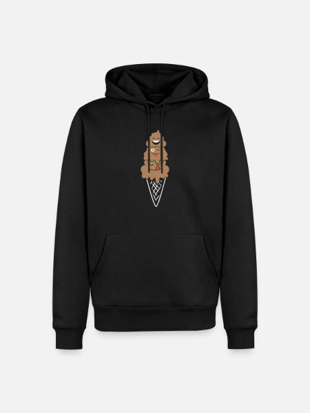 Sjov emoticon-is-bæsjegave - Herre Premium økologisk hoodie - sort