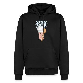 Chef Chef Cadeau Cuisine Cuisinier Cuisinier Cuisine - Sweat à capuche Premium bio Homme - noir - Devant - Nico (187cm)