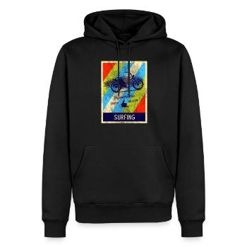 Surfen Retro Vintage Old School - Männer Premium Bio Hoodie - Schwarz - Vorne - Nico (187cm)