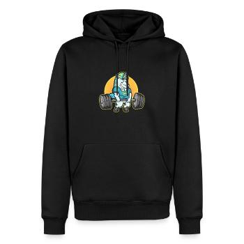 Einhorn Gym Fitness Gewichte Workout Geschenk - Männer Premium Bio Hoodie - Schwarz - Vorne - Nico (187cm)