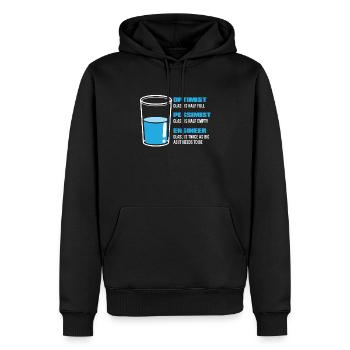Ingenieur Maschinenbau Optimist Pessimist Geschenk - Männer Premium Bio Hoodie - Schwarz - Vorne - Nico (187cm)