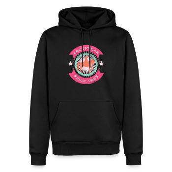 Équitation - Sweat à capuche Premium bio Homme - noir - Devant - Nico (187cm)