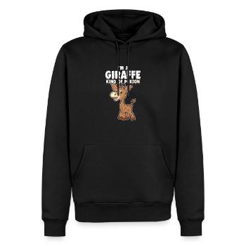 Girafe afrique safari steppe animal cadeau idée - Sweat à capuche Premium bio Homme - noir - Devant - Nico (187cm)