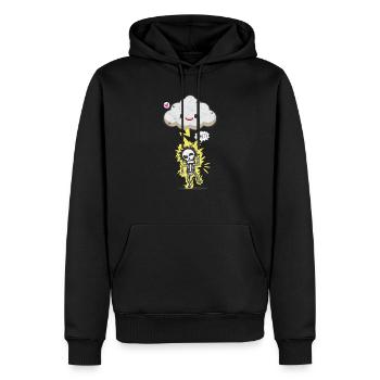 Lightening Gift Storm Thunderstorm Comic Party - Men’s Premium Organic Hoodie - black - Front - Nico (187cm)