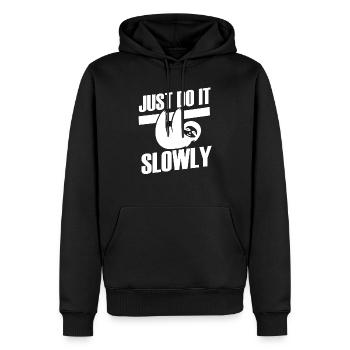 indolence - Sweat à capuche Premium bio Homme - noir - Devant - Nico (187cm)
