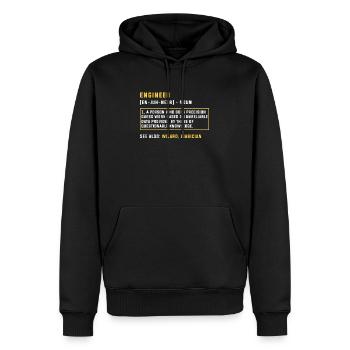 Ingenieur Definition Maschinenbau Geschenk - Männer Premium Bio Hoodie - Schwarz - Vorne - Nico (187cm)