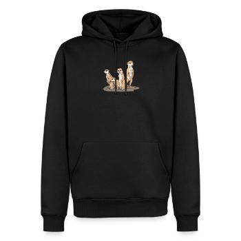 Suricates Meerkats zoo amoureux des animaux - Sweat à capuche Premium bio Homme - noir - Devant - Nico (187cm)