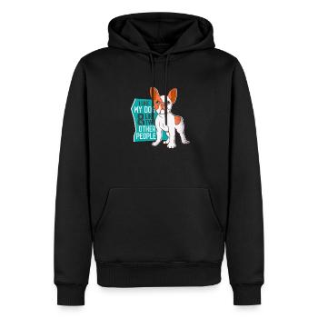 J'aime mon chien, j'aime mon chien - Sweat à capuche Premium bio Homme - noir - Devant - Nico (187cm)