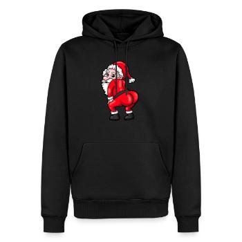Lustiger Weihnachtsmann twerking tanzen Nikolaus - Männer Premium Bio Hoodie - Schwarz - Vorne - Nico (187cm)