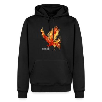 phoenix - Sweat à capuche Premium bio Homme - noir - Devant - Nico (187cm)