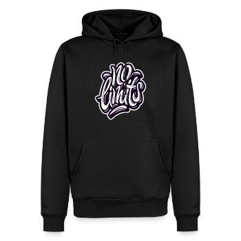 AUCUNE LIMITE Imprimer - Sweat à capuche Premium bio Homme - noir - Devant - Nico (187cm)