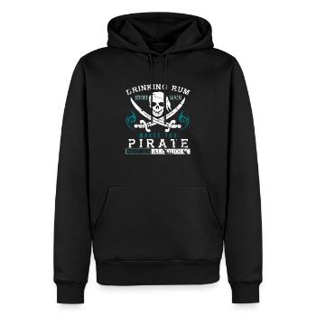 Boire du rhum fait de vous un cadeau de pirate - Sweat à capuche Premium bio Homme - noir - Devant - Nico (187cm)