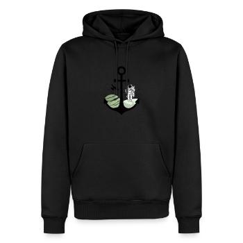 Anchor Astronaut Moon Extraordinary - Men’s Premium Organic Hoodie - black - Front - Nico (187cm)