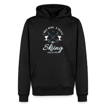 Ski addiction montagnes sports d'hiver skieurs skieurs - Sweat à capuche Premium bio Homme - noir - Devant - Nico (187cm)
