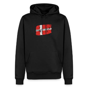 Drapeau du Danemark avec cadeau de vélos - Sweat à capuche Premium bio Homme - noir - Devant - Nico (187cm)