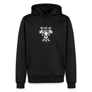 Tatouages studio tatouage vintage - Sweat à capuche Premium bio Homme - noir - Devant - Nico (187cm)