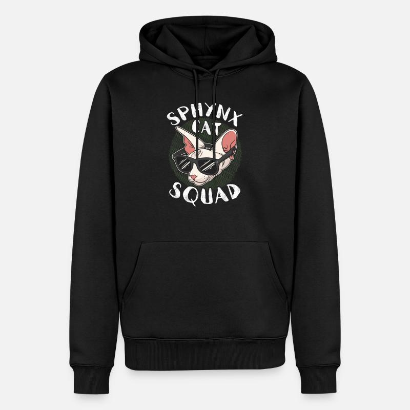 Sphynx Cat Squad - Sweat à capuche Premium bio Homme - noir