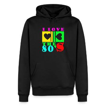 I Love The 80 s - Männer Premium Bio Hoodie - Schwarz - Vorne - Nico (187cm)