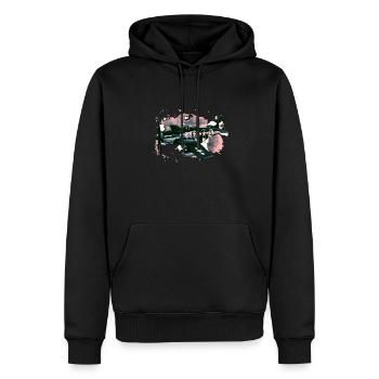 avions de chasse - Sweat à capuche Premium bio Homme - noir - Devant - Nico (187cm)