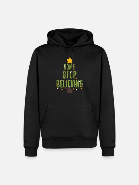 Ne pas arrêter de croire - Noël, arbre de Noël - Sweat à capuche Premium bio Homme - noir