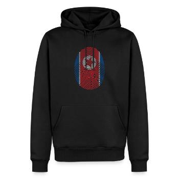 Fingerprint North Korea Gift Christmas Flag - Männer Premium Bio Hoodie - Schwarz - Vorne - Nico (187cm)