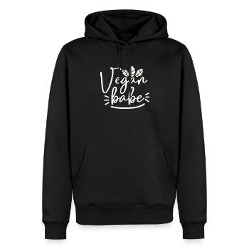 Vegan Babe cool végétarien santé relax - Sweat à capuche Premium bio Homme - noir - Devant - Nico (187cm)