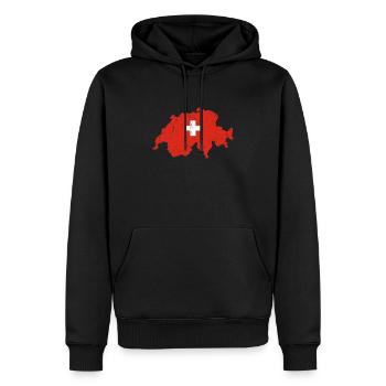 Schweiz Geschenk Käse Berge Flagge - Männer Premium Bio Hoodie - Schwarz - Vorne - Nico (187cm)