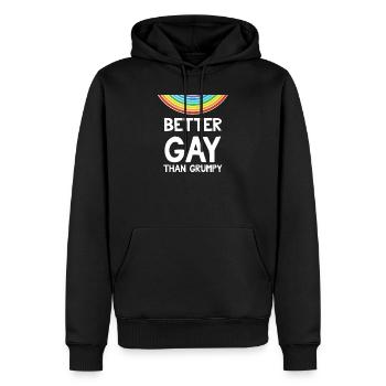 LGBT - Gay - Gay - Gay Pride - Caprio - Sweat à capuche Premium bio Homme - noir - Devant - Nico (187cm)