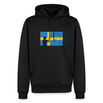 Schweden Schwedische Flagge Angelurlaub Geschenk - Männer Premium Bio Hoodie - Schwarz - Vorne - Nico (187cm)