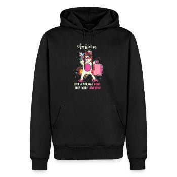 Lustig Aunticorn Einhorn Tante Geschenk Sprüche - Männer Premium Bio Hoodie - Schwarz - Vorne - Nico (187cm)