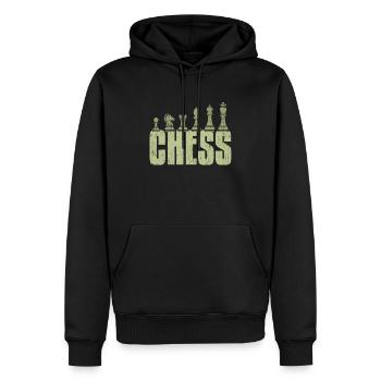 Chess gift checkerboard tower king - Men’s Premium Organic Hoodie - black - Front - Nico (187cm)