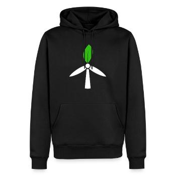 Windkraft, Umwelt, Atomenergie nein danke - Männer Premium Bio Hoodie - Schwarz - Vorne - Nico (187cm)