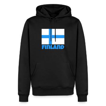 Finlande - Sweat à capuche Premium bio Homme - noir - Devant - Nico (187cm)