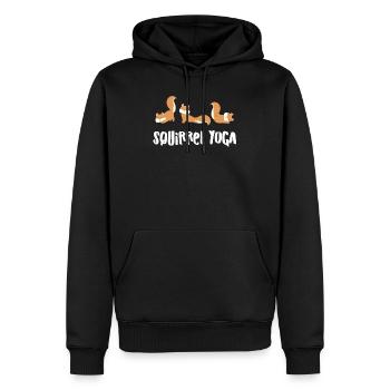 Eichhörnchen – Eichhörnchenfan – Yoga - Lustig - Männer Premium Bio Hoodie - Schwarz - Vorne - Nico (187cm)