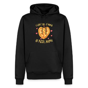 I Love You as much as Pizza ... Maybe - Männer Premium Bio Hoodie - Schwarz - Vorne - Nico (187cm)