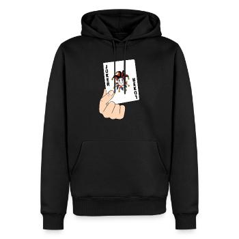 Joker Carte de Poker Carte Carte Cadeau - Sweat à capuche Premium bio Homme - noir - Devant - Nico (187cm)