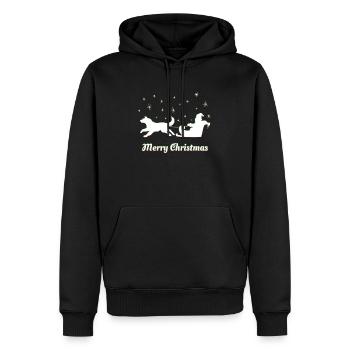 Weihnachten – Weihnachtspullover – Husky - Männer Premium Bio Hoodie - Schwarz - Vorne - Nico (187cm)