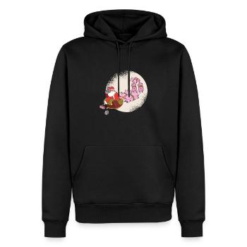 Santa and Pigs - Weihnachtsmann mit Schweinen - Männer Premium Bio Hoodie - Schwarz - Vorne - Nico (187cm)