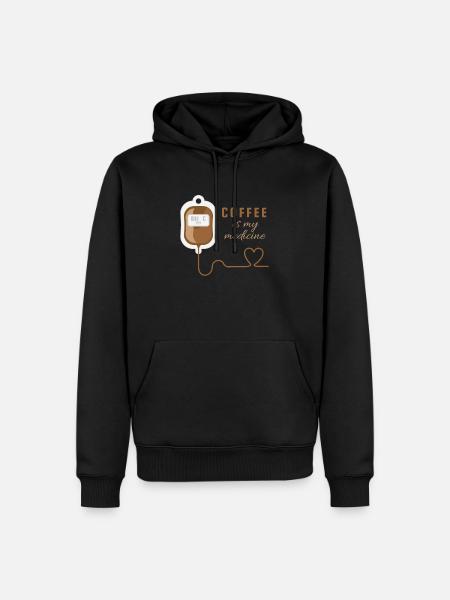 coffee is my medicine - Men’s Premium Organic Hoodie - black