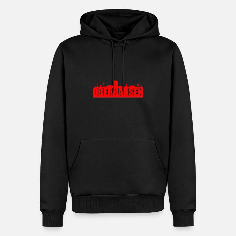 Oberhausen Skyline - Männer Premium Bio Hoodie - Schwarz