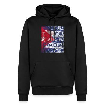 Cuba Flag distressed T-Shirt - Männer Premium Bio Hoodie - Schwarz - Vorne - Nico (187cm)