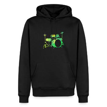 Schlagzeug Geschenk Schlagzeugspieler Percussion - Männer Premium Bio Hoodie - Schwarz - Vorne - Nico (187cm)