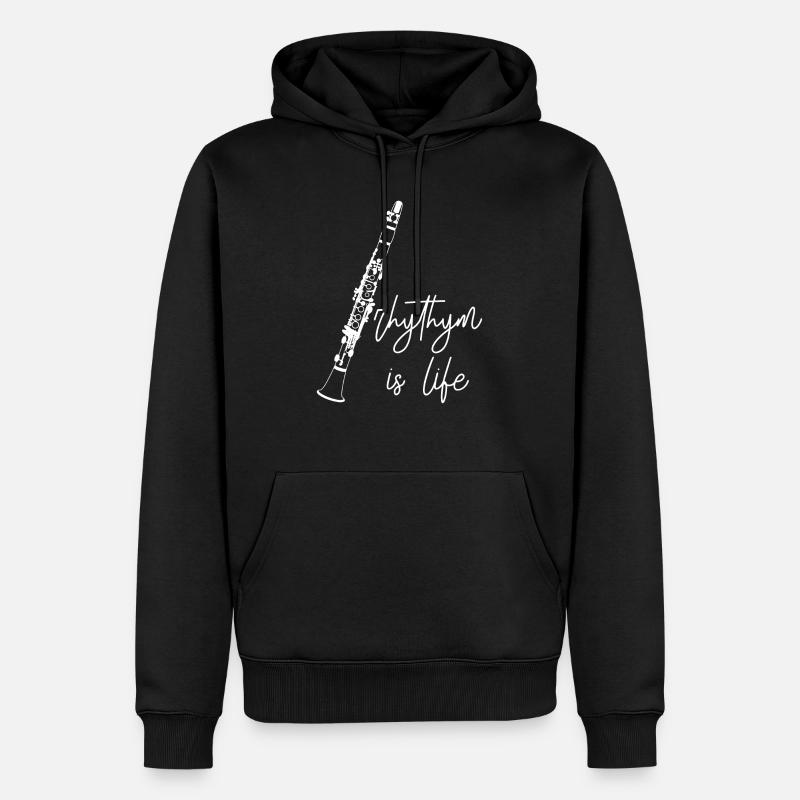 Clarinette - Clarinetist - Rhythm - Life - Sweat à capuche Premium bio Homme - noir