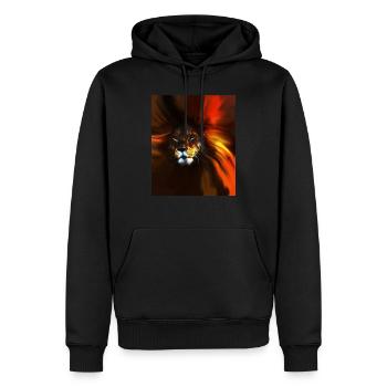 Lion - Roi Majestueux - Sweat à capuche Premium bio Homme - noir - Devant - Nico (187cm)