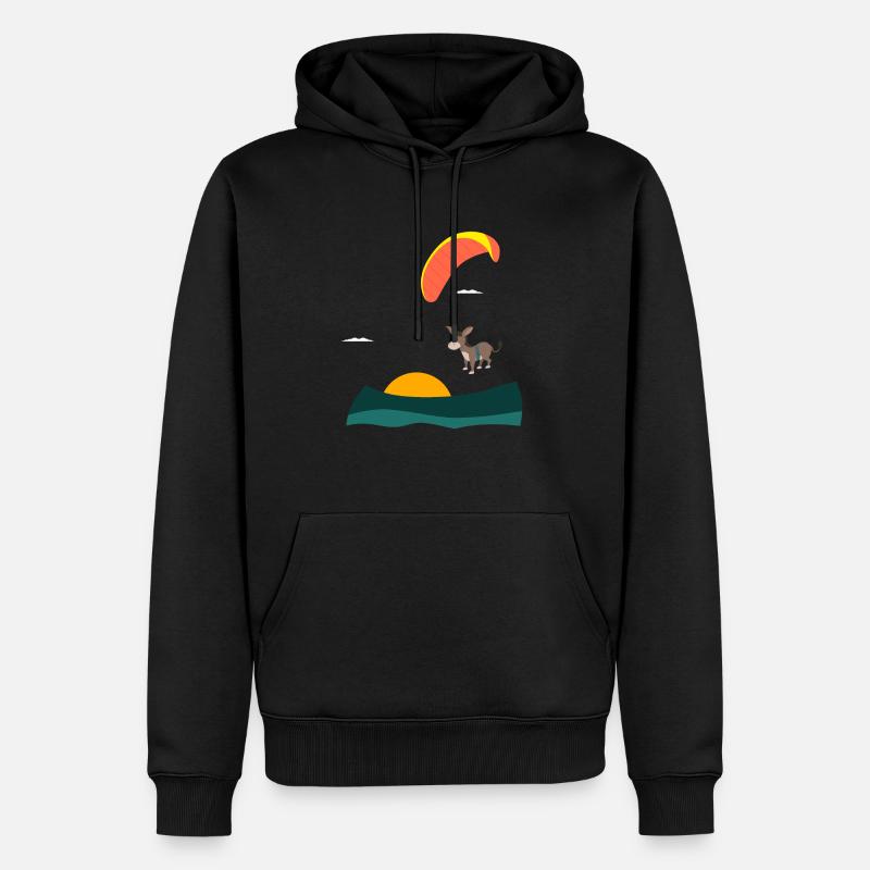 Âne mouches parapente - Sweat à capuche Premium bio Homme - noir