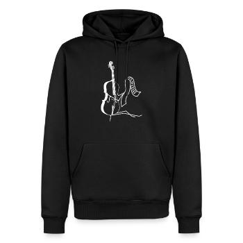 Cello - Violoncello - Cellist - Notenblatt - Männer Premium Bio Hoodie - Schwarz - Vorne - Nico (187cm)