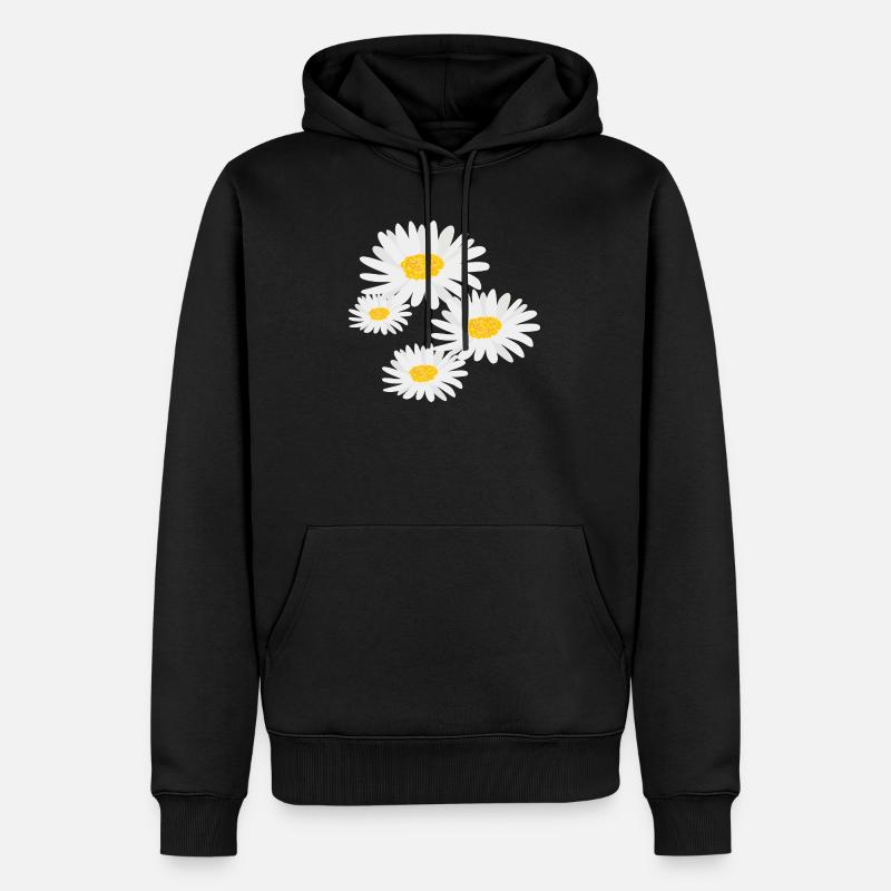 Blume Gänseblümchen - Männer Premium Bio Hoodie - Schwarz